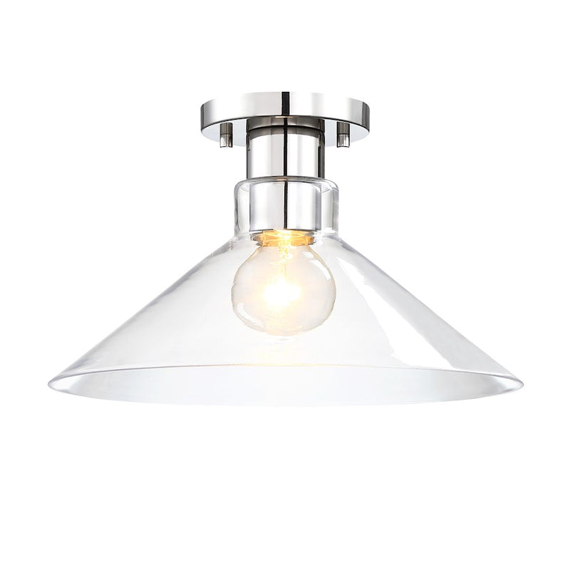 Designers Fountain Leena 1 Light Semi Flush Mount, Nickle/Clear