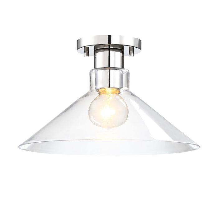 Designers Fountain Leena 1 Light Semi Flush Mount, Nickle/Clear