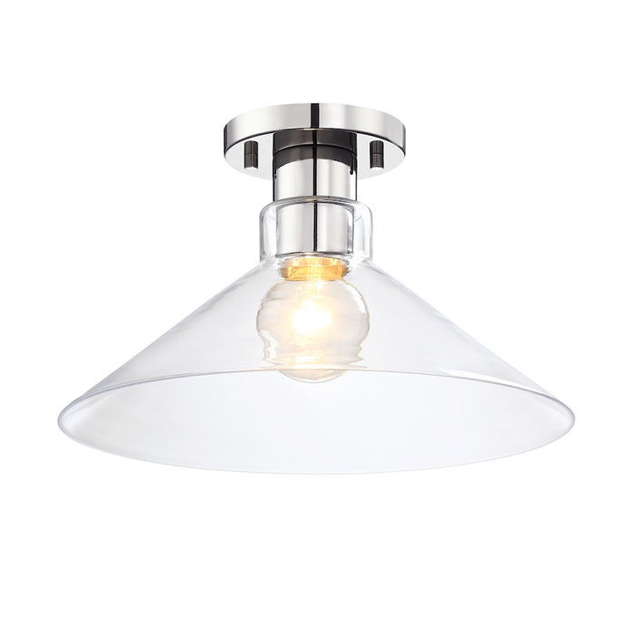 Designers Fountain Leena 1 Light Semi Flush Mount, Nickle/Clear