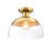 Designers Fountain Rey 1 Light Semi Flush Mount, Gold/Clear