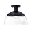 Designers Fountain Rey 1 Light Semi Flush Mount, Black/Clear - D308M-SF-MB