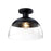 Designers Fountain Rey 1 Light Semi Flush Mount, Black/Clear