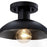 Designers Fountain Rey 1 Light Semi Flush Mount, Black/Clear