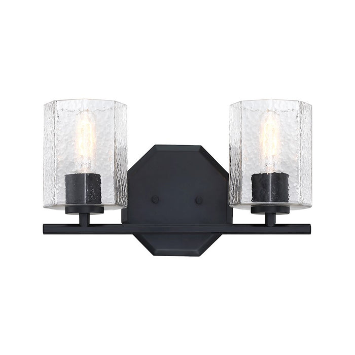 Designers Fountain Haven 2 Light Vanity, Black/Clear Rippled - D309M-2B-MB