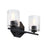 Designers Fountain Haven 2 Light Vanity, Black/Clear Rippled