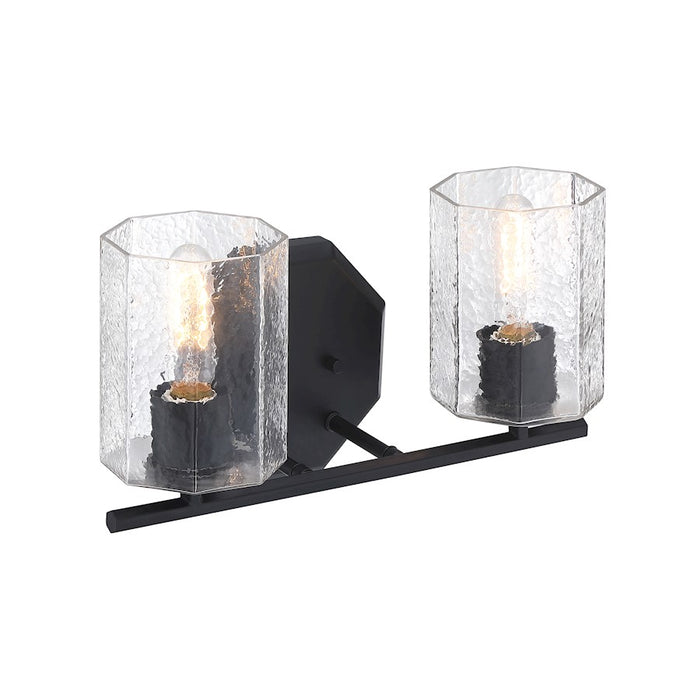 Designers Fountain Haven 2 Light Vanity, Black/Clear Rippled