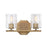 Designers Fountain Haven 2 Light Vanity, Brass/Clear Rippled - D309M-2B-OSB