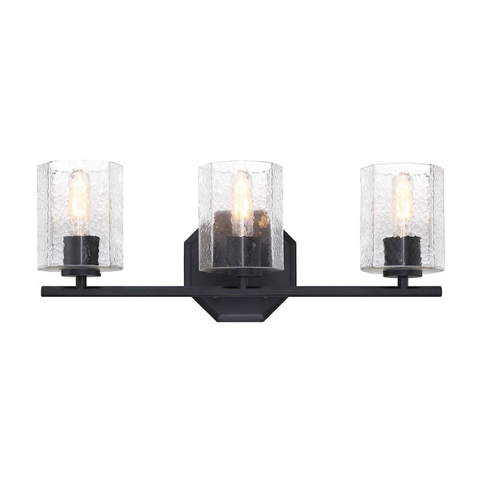 Designers Fountain Haven 3 Light Vanity, Black/Clear Rippled - D309M-3B-MB