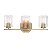 Designers Fountain Haven 3 Light Vanity, Brass/Clear Rippled - D309M-3B-OSB