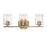 Designers Fountain Haven 3 Light Vanity, Brass/Clear Rippled - D309M-3B-OSB