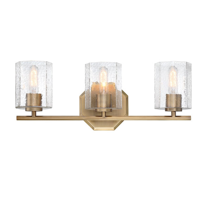 Designers Fountain Haven 3 Light Vanity, Brass/Clear Rippled - D309M-3B-OSB