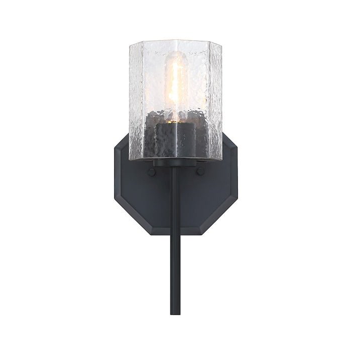 Designers Fountain Haven 1 Light Wall Sconce, Black/Clear Rippled - D309M-WS-MB