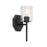 Designers Fountain Haven 1 Light Wall Sconce, Black/Clear Rippled