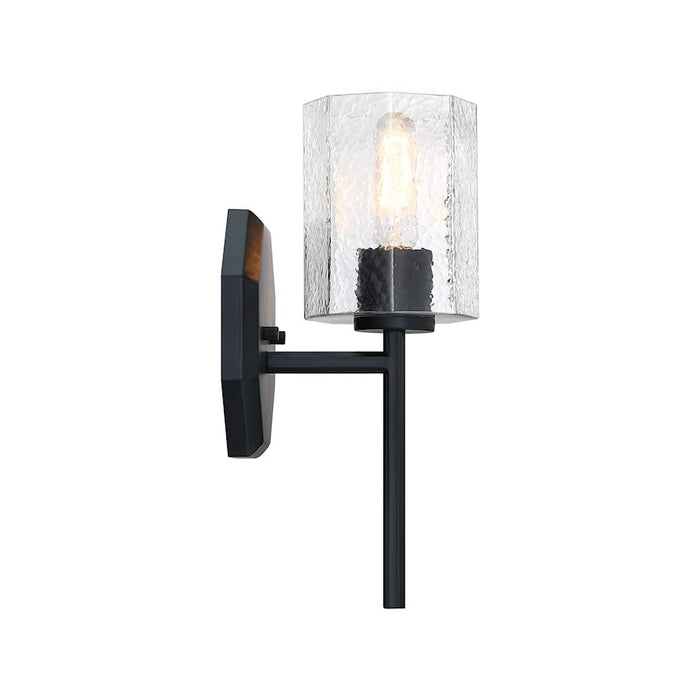 Designers Fountain Haven 1 Light Wall Sconce, Black/Clear Rippled