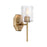 Designers Fountain Haven 1 Light Wall Sconce, Brass/Clear Rippled