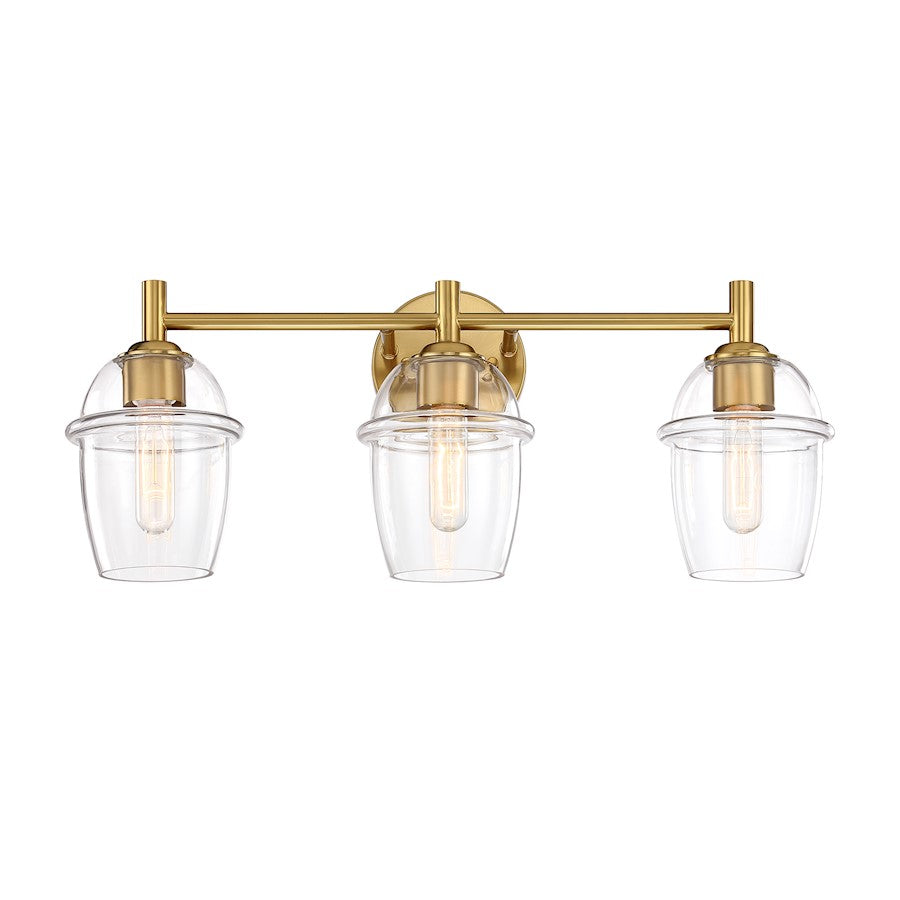 Designers Fountain Summer Jazz 3 Light Vanity, Gold/Clear - D310M-3B-BG