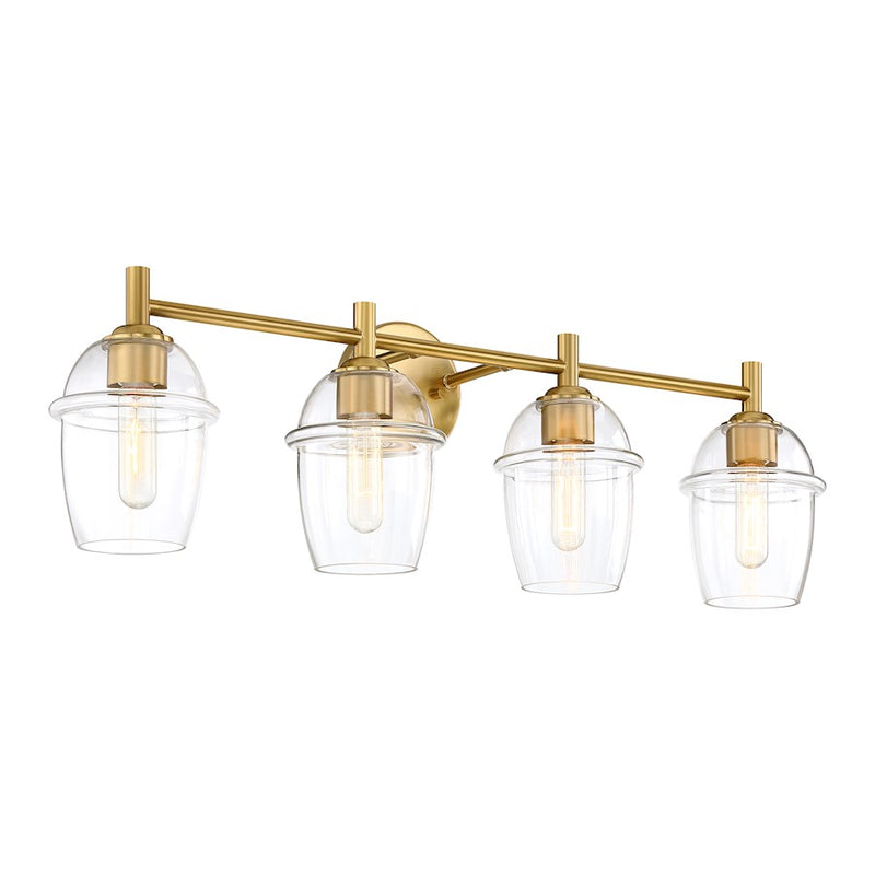 Designers Fountain Summer Jazz 4 Light Vanity, Gold/Clear