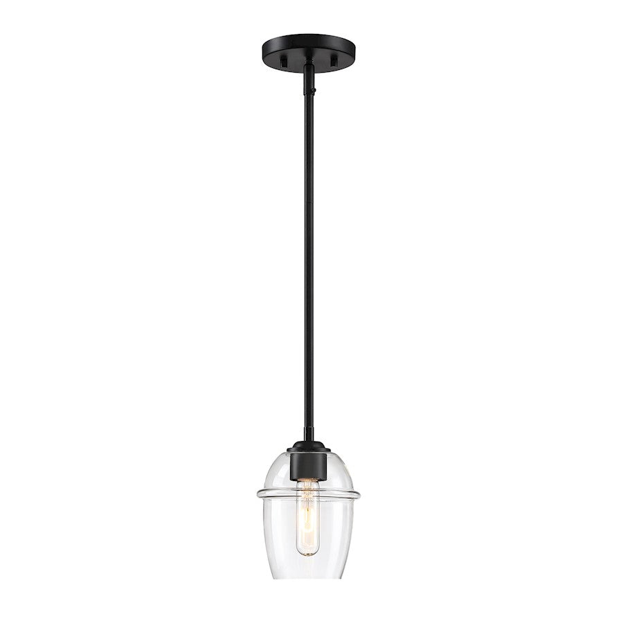 Designers Fountain Summer Jazz 1 Light Pendant, Black/Clear - D310M-5P-MB