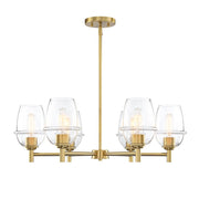 Designers Fountain Summer Jazz 6 Light Chandelier, Gold/Clear - D310M-6CH-BG