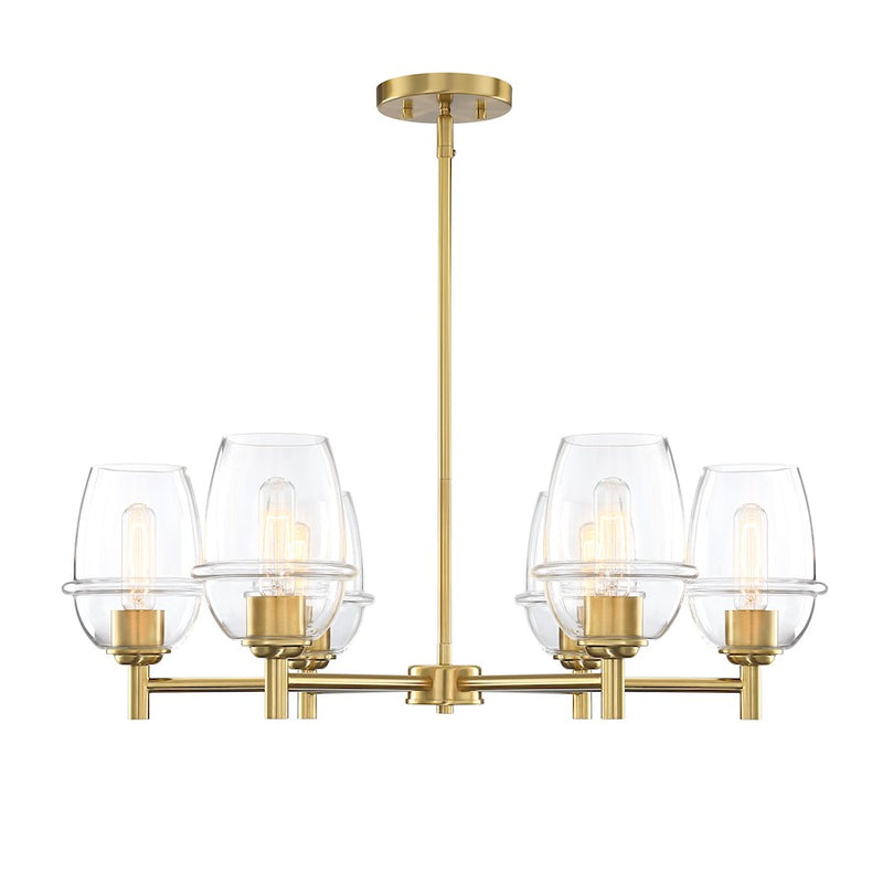 Designers Fountain Summer Jazz 6 Light Chandelier, Gold/Clear - D310M-6CH-BG
