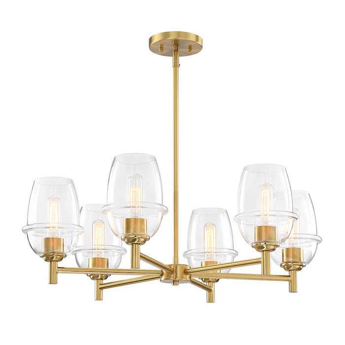 Designers Fountain Summer Jazz 6 Light Chandelier, Gold/Clear