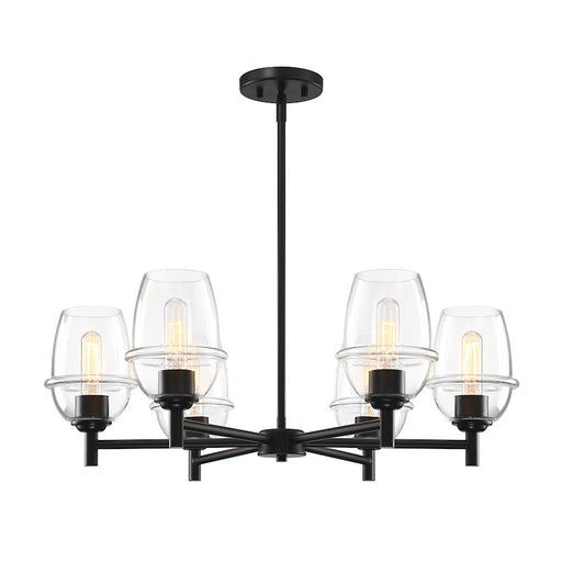 Designers Fountain Summer Jazz 6 Light Chandelier, Black/Clear