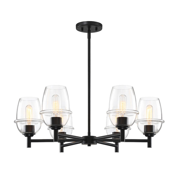 Designers Fountain Summer Jazz 6 Light Chandelier, Black/Clear