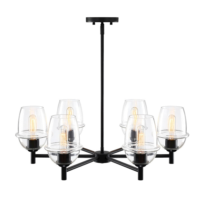 Designers Fountain Summer Jazz 6 Light Chandelier, Black/Clear