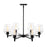 Designers Fountain Summer Jazz 6 Light Chandelier, Black/Clear