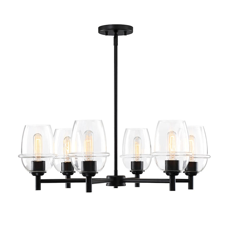 Designers Fountain Summer Jazz 6 Light Chandelier, Black/Clear