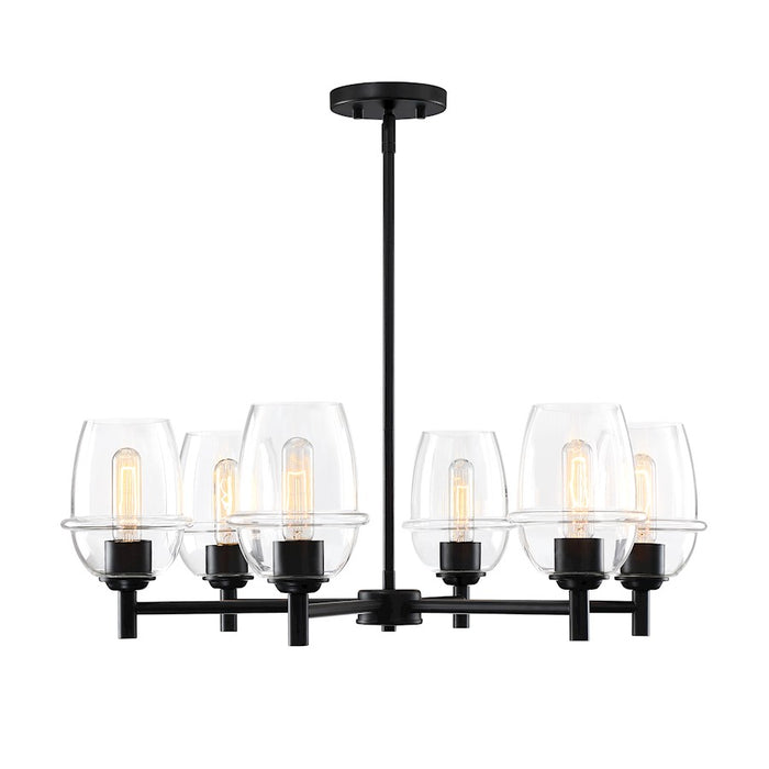 Designers Fountain Summer Jazz 6 Light Chandelier, Black/Clear