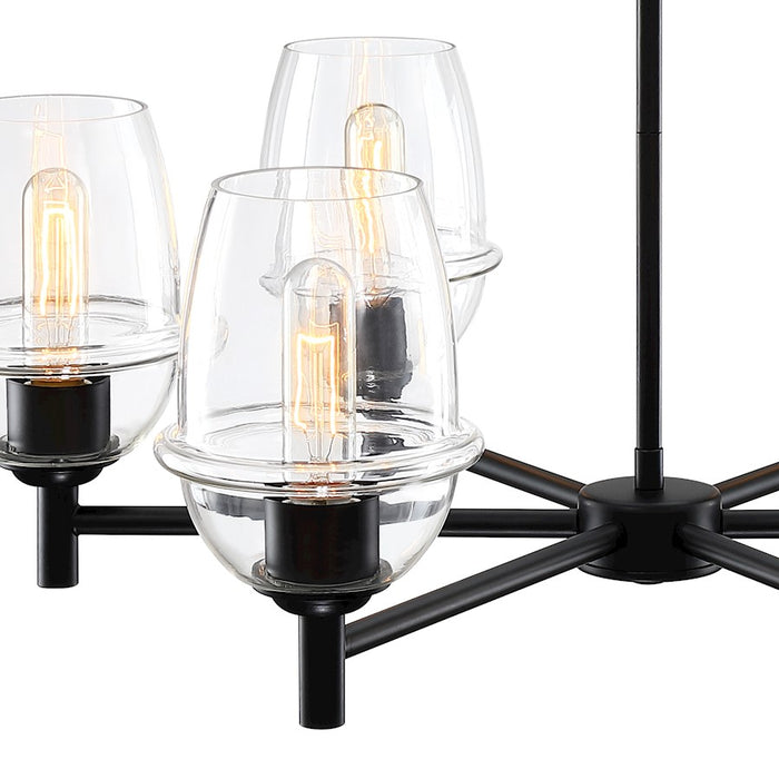 Designers Fountain Summer Jazz 6 Light Chandelier, Black/Clear