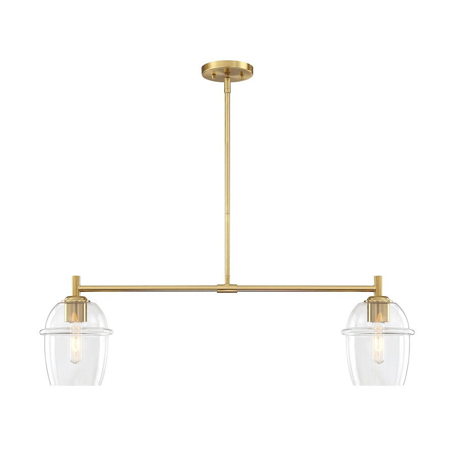 Designers Fountain Summer Jazz 2 Light Island, Gold/Clear - D310M-IS-BG