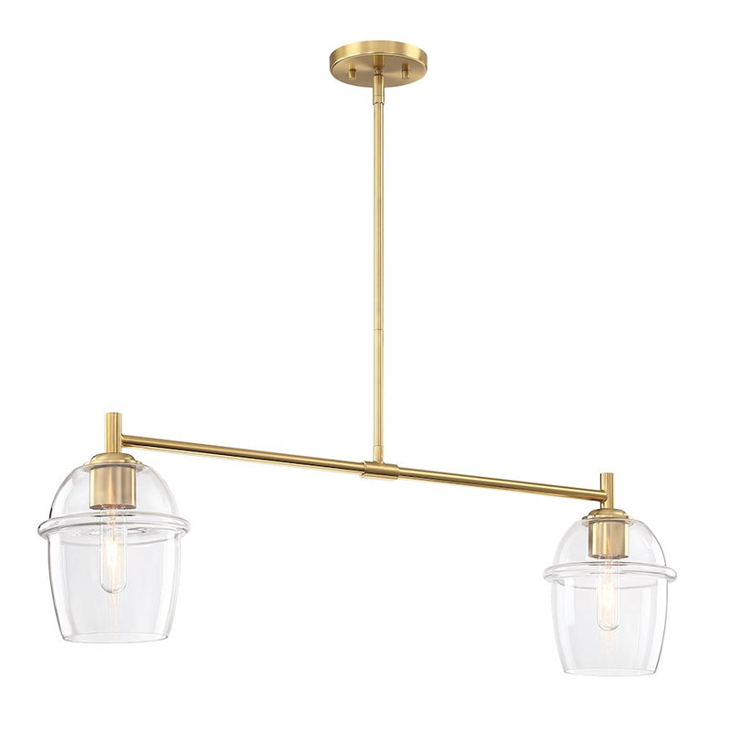 Designers Fountain Summer Jazz 2 Light Island, Gold/Clear