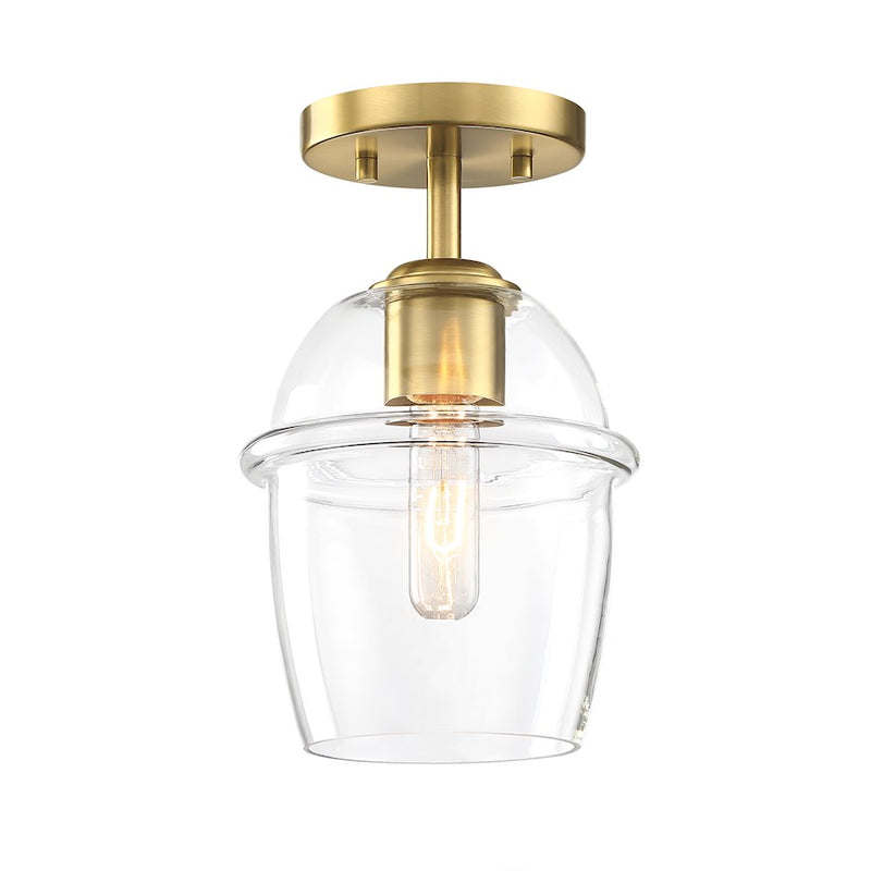 Designers Fountain Summer Jazz 1 Light Semi Flush, Gold/Clear