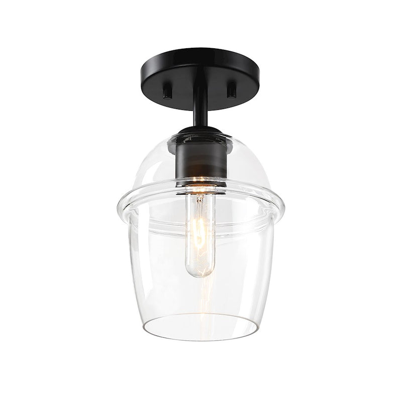 Designers Fountain Summer Jazz 1 Light Semi Flush, Black/Clear