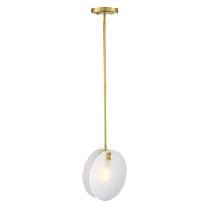 Designers Fountain Sky Fall 1 Light Pendant, Gold/Etched Fluted