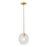 Designers Fountain Sky Fall 1 Light Pendant, Gold/Etched Fluted