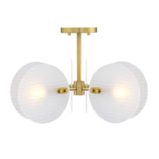Designers Fountain Sky Fall 3 Light Semi Flush, Gold/Etched Fluted - D311C-SF-BG