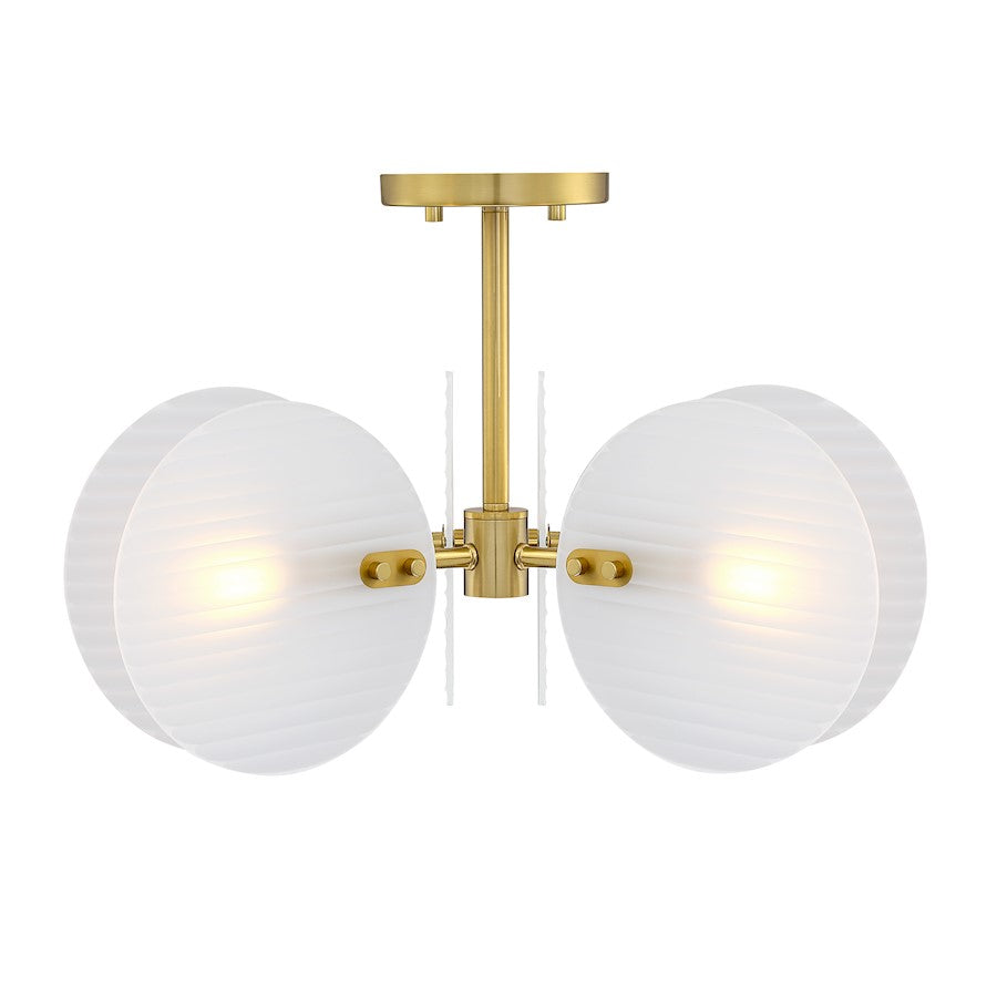 Designers Fountain Sky Fall 3 Light Semi Flush, Gold/Etched Fluted - D311C-SF-BG