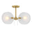 Designers Fountain Sky Fall 3 Light Semi Flush, Gold/Etched Fluted