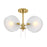 Designers Fountain Sky Fall 3 Light Semi Flush, Gold/Etched Fluted