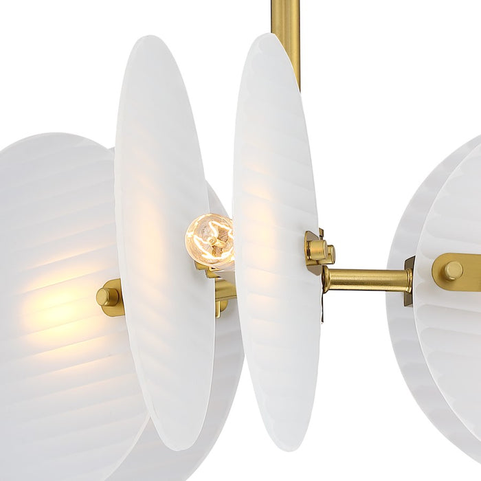 Designers Fountain Sky Fall 3 Light Semi Flush, Gold/Etched Fluted