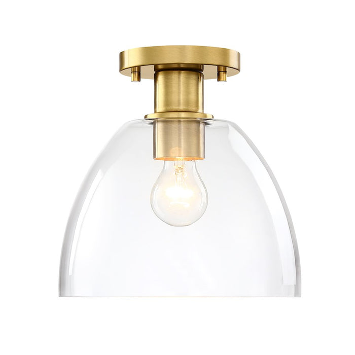 Designers Fountain Indigo 1 Light Semi Flush Mount, Gold/Clear - D312M-SF-BG