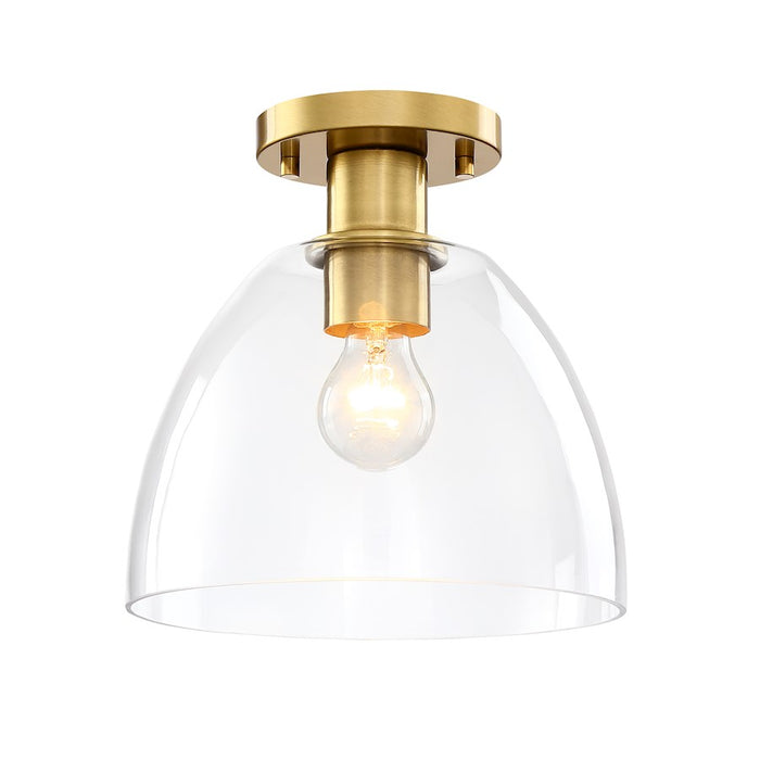 Designers Fountain Indigo 1 Light Semi Flush Mount, Gold/Clear