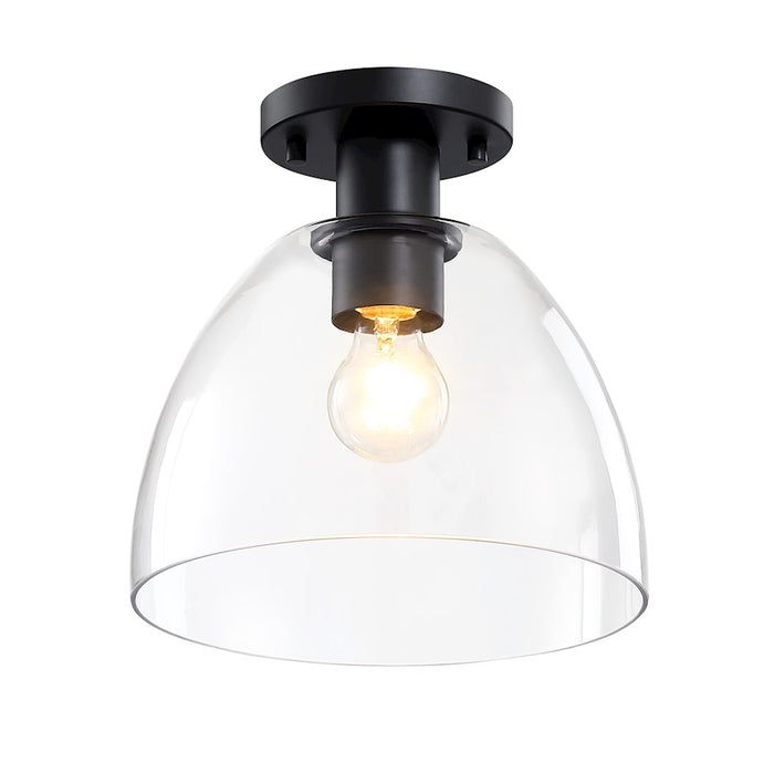 Designers Fountain Indigo 1 Light Semi Flush Mount, Black/Clear