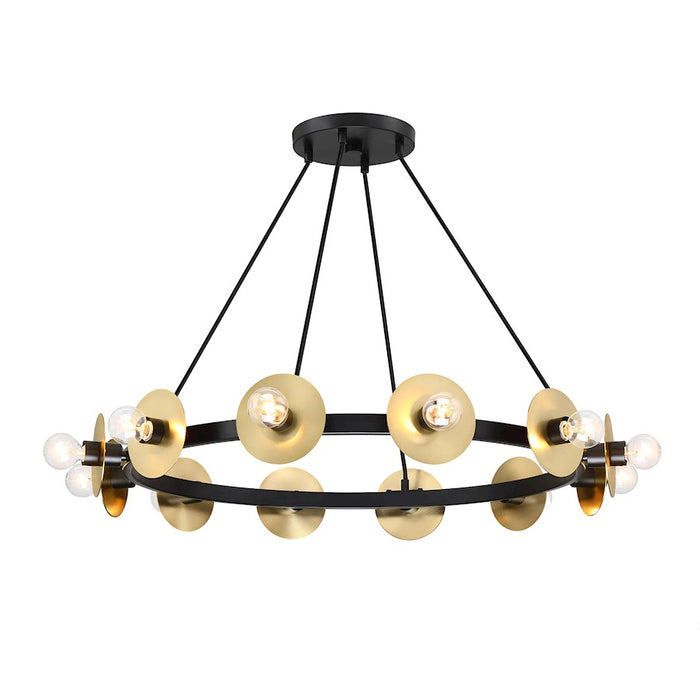 Designers Fountain Harmoni 12 Light Chandelier, Matte Black