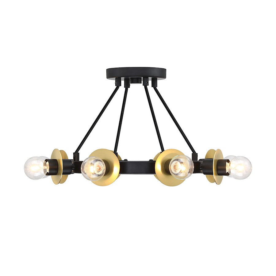 Designers Fountain Harmoni 8 light Semi Flush Mount, Matte Black - D313C-SF-MB