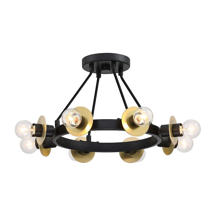 Designers Fountain Harmoni 8 Light Semi Flush Mount, Matte Black