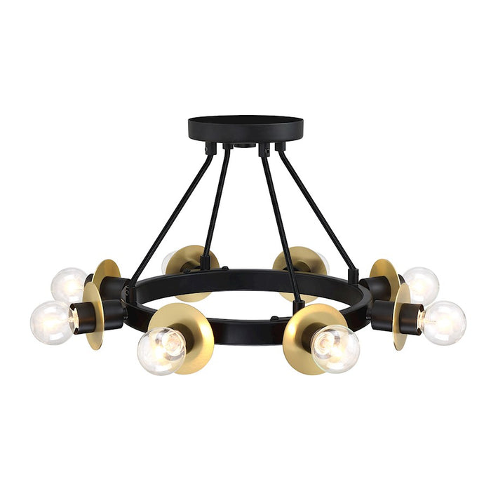 Designers Fountain Harmoni 8 Light Semi Flush Mount, Matte Black